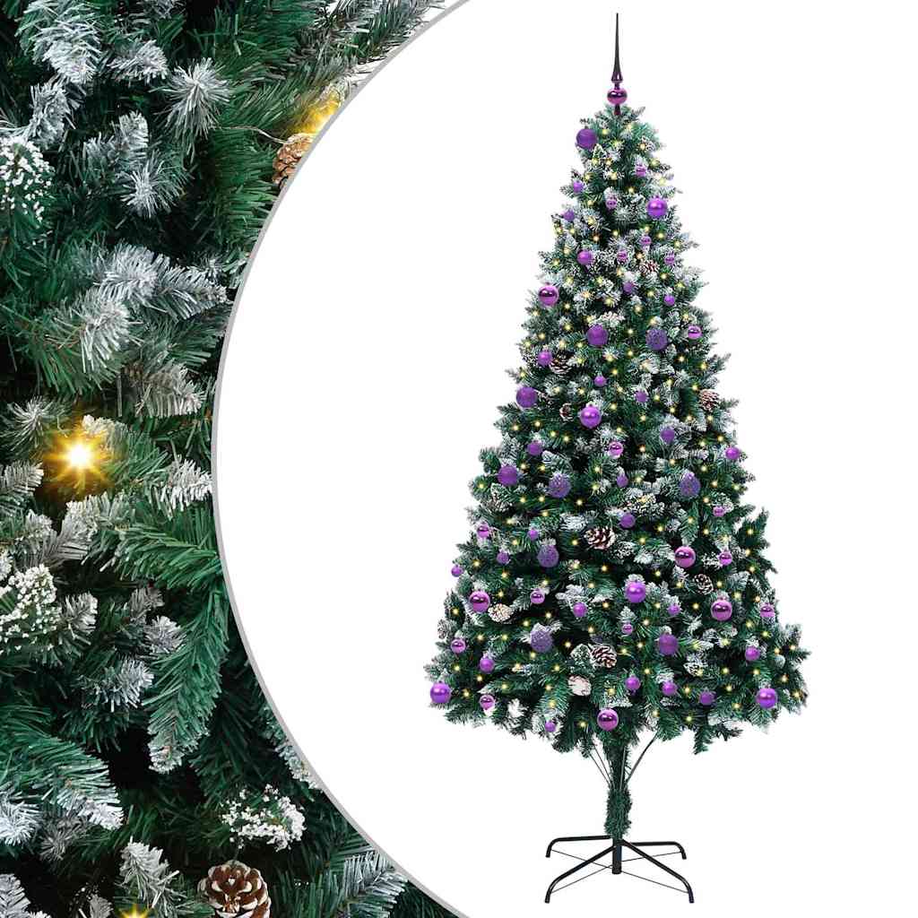 vidaXL Artificial Christmas Tree with 300 LEDs with Stand Green 240 cm