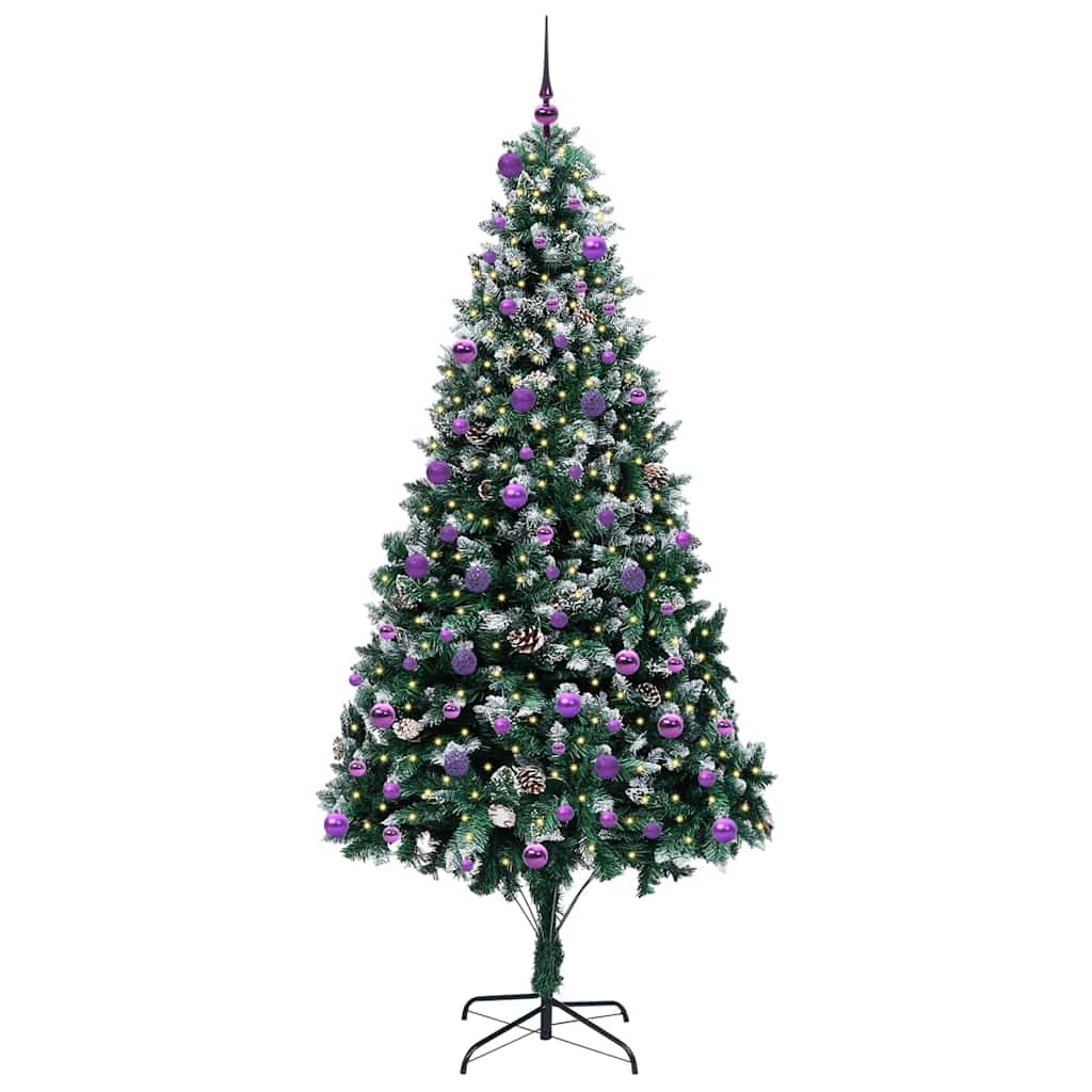 vidaXL Artificial Christmas Tree with 300 LEDs with Stand Green 240 cm