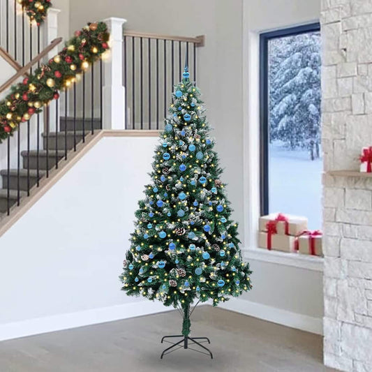 vidaXL Artificial Christmas Tree with 300 LEDs with Stand Green 240 cm
