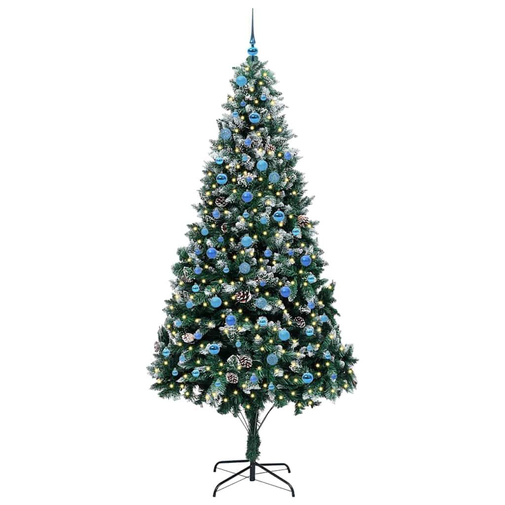 vidaXL Artificial Christmas Tree with 300 LEDs with Stand Green 240 cm