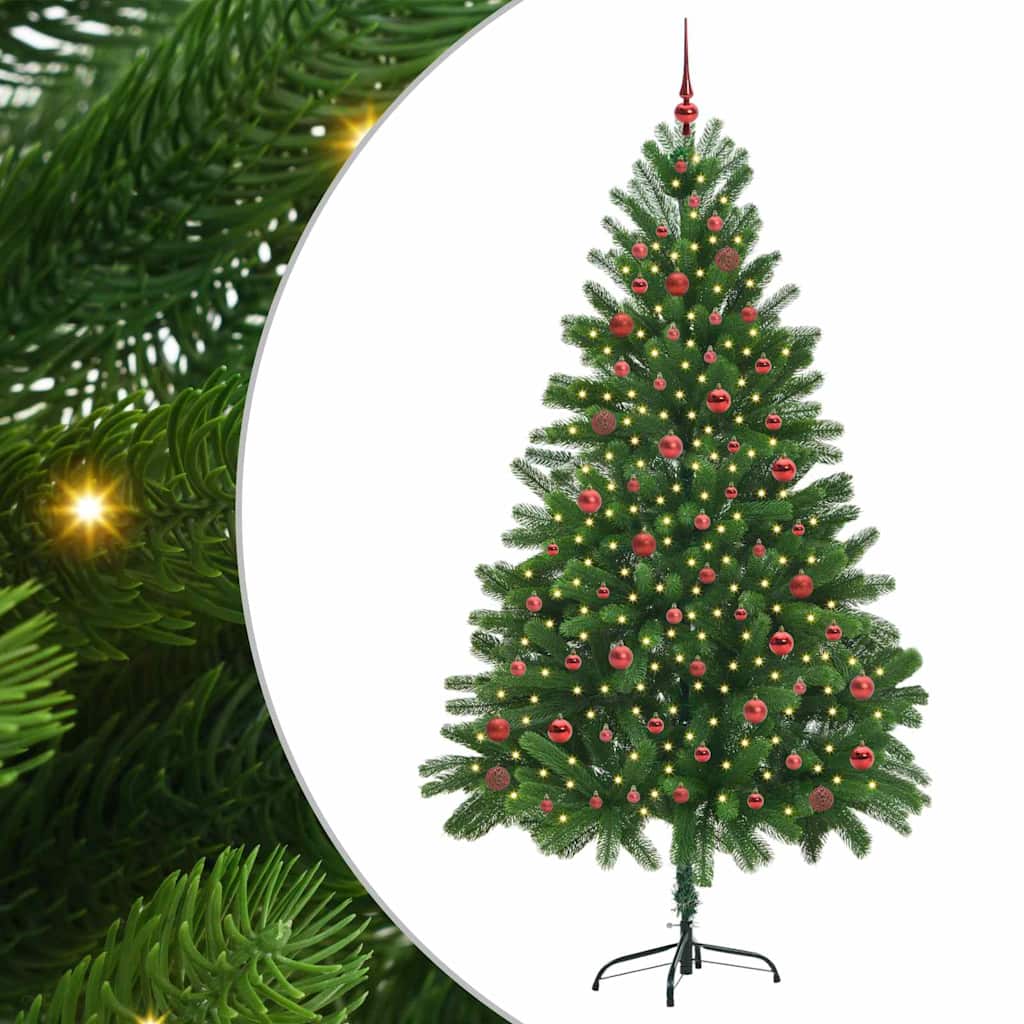 vidaXL Christmas Tree with 300 LEDs with Stand Green 210 cm PE