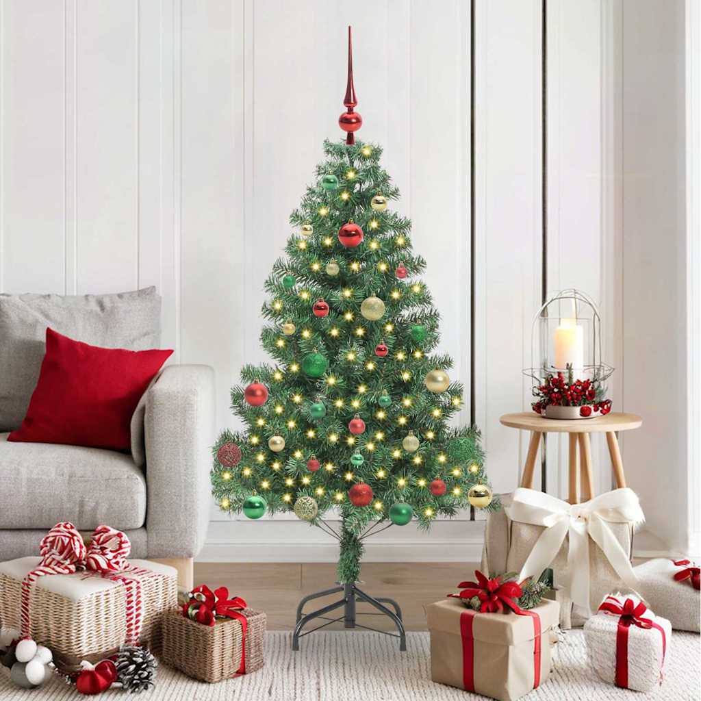 vidaXL Christmas Tree with 150 LEDs with Stand Green 150 cm PVC