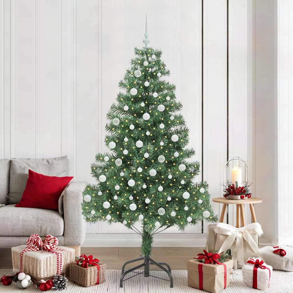 vidaXL Christmas Tree with 300 LEDs with Stand Green 210 cm PVC