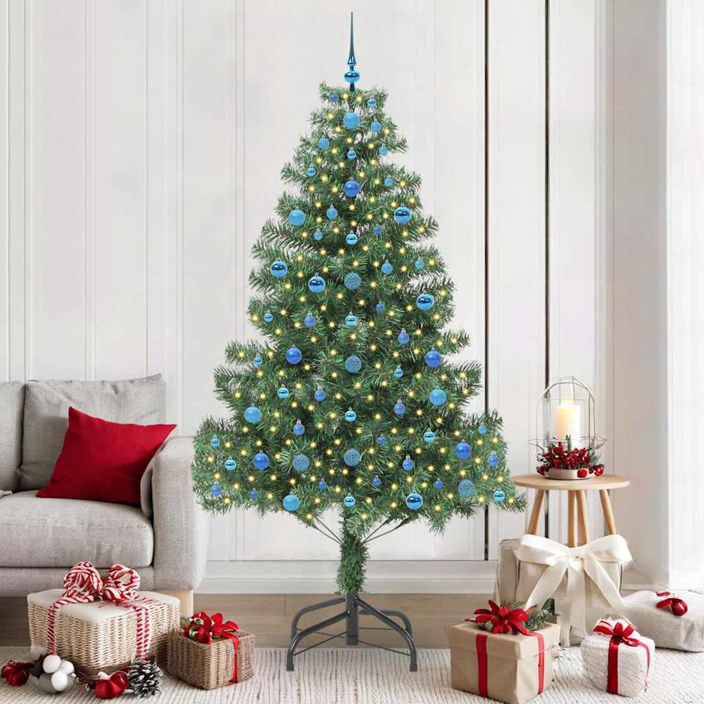 vidaXL Christmas Tree with 300 LEDs with Stand Green 210 cm PVC