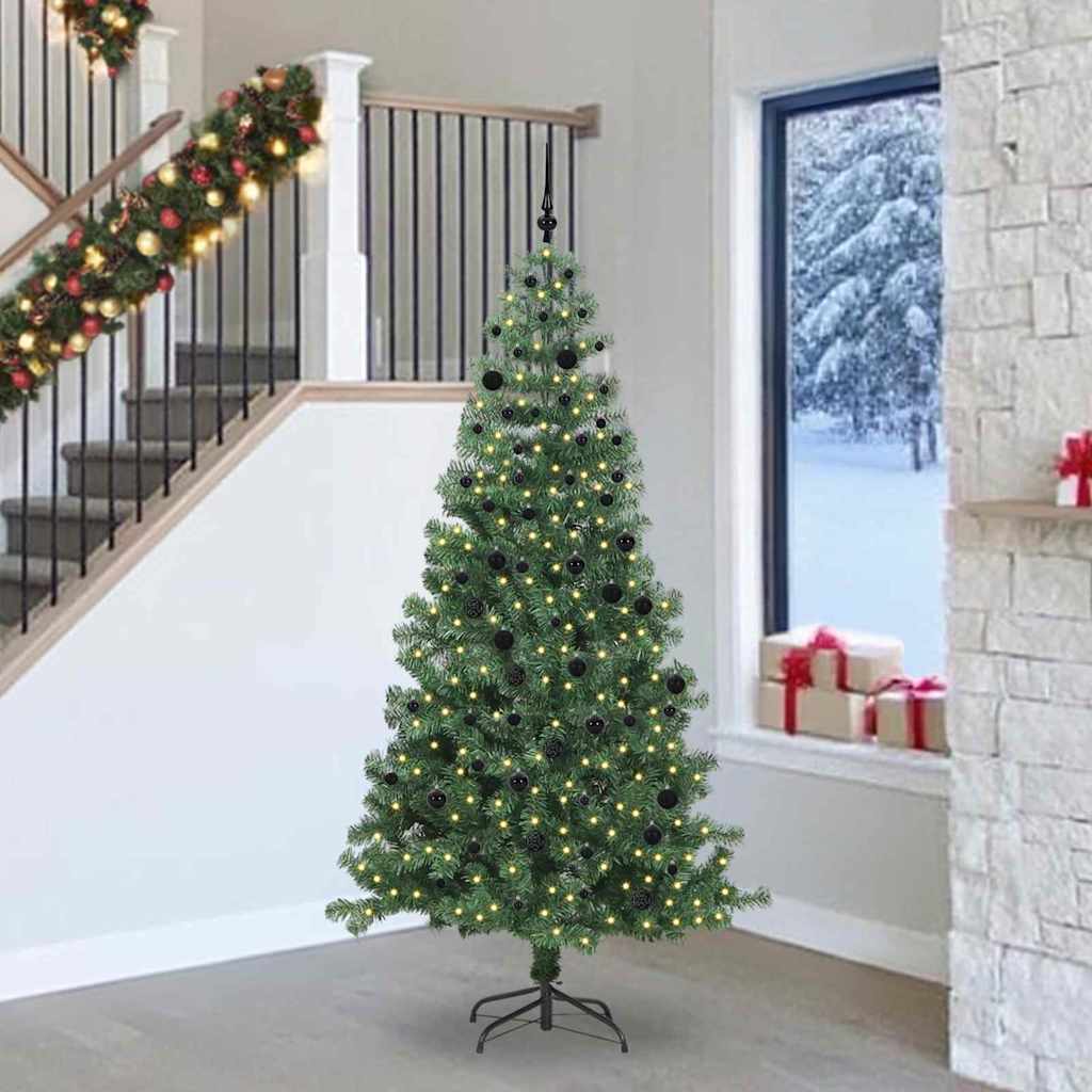 vidaXL Christmas Tree with 300 LEDs with Stand Green 240 cm PVC