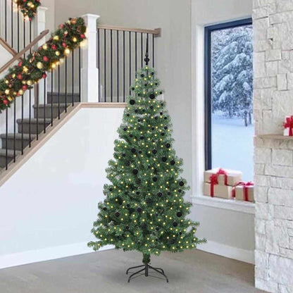 vidaXL Christmas Tree with 300 LEDs with Stand Green 240 cm PVC