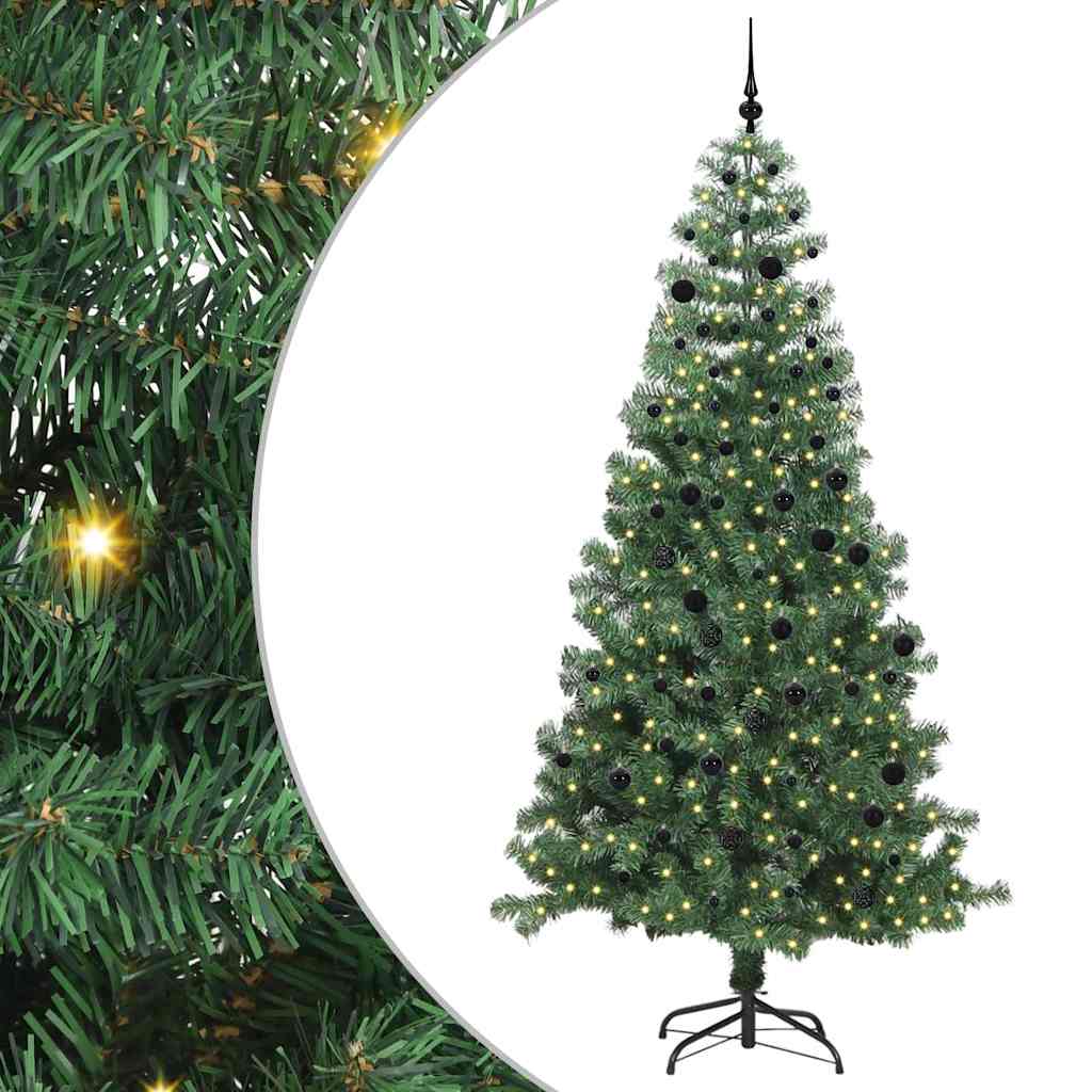 vidaXL Christmas Tree with 300 LEDs with Stand Green 240 cm PVC