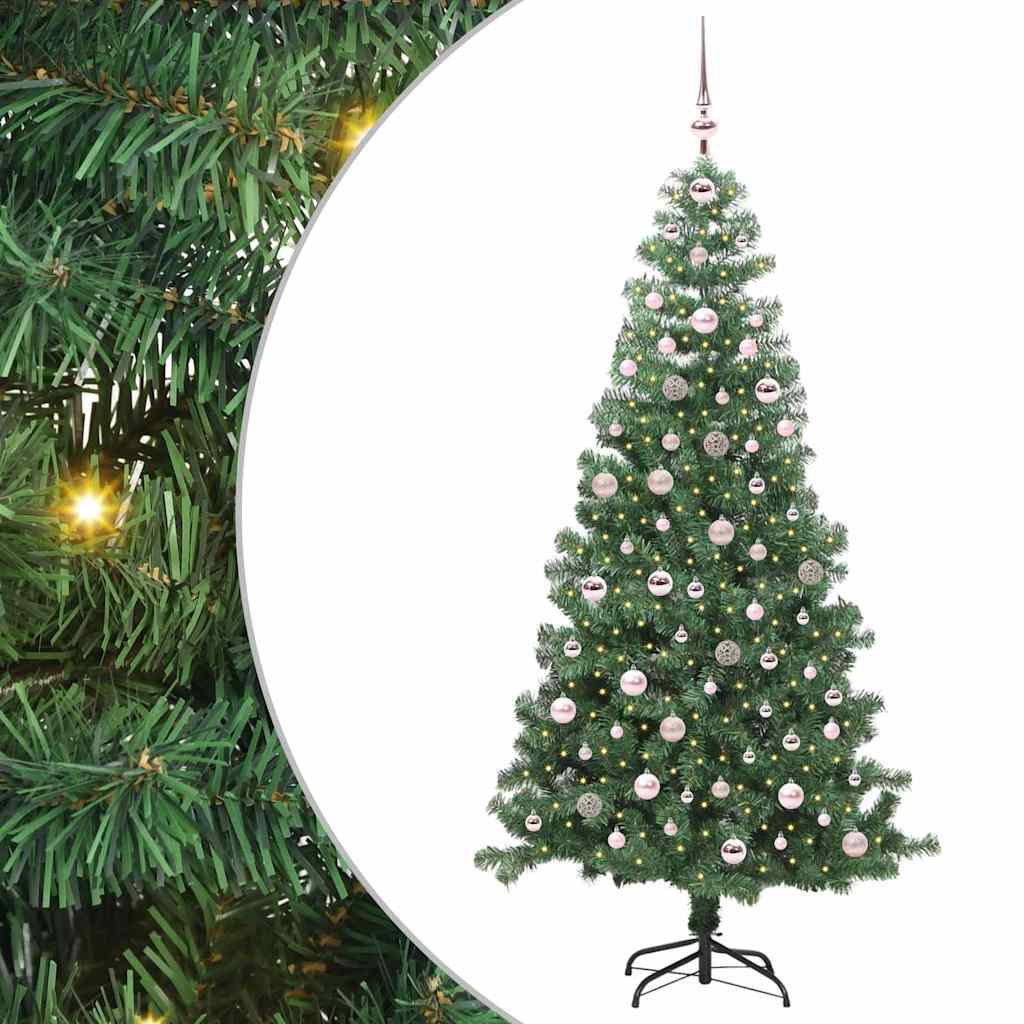 vidaXL Christmas Tree with 300 LEDs with Stand Green 240 cm PVC