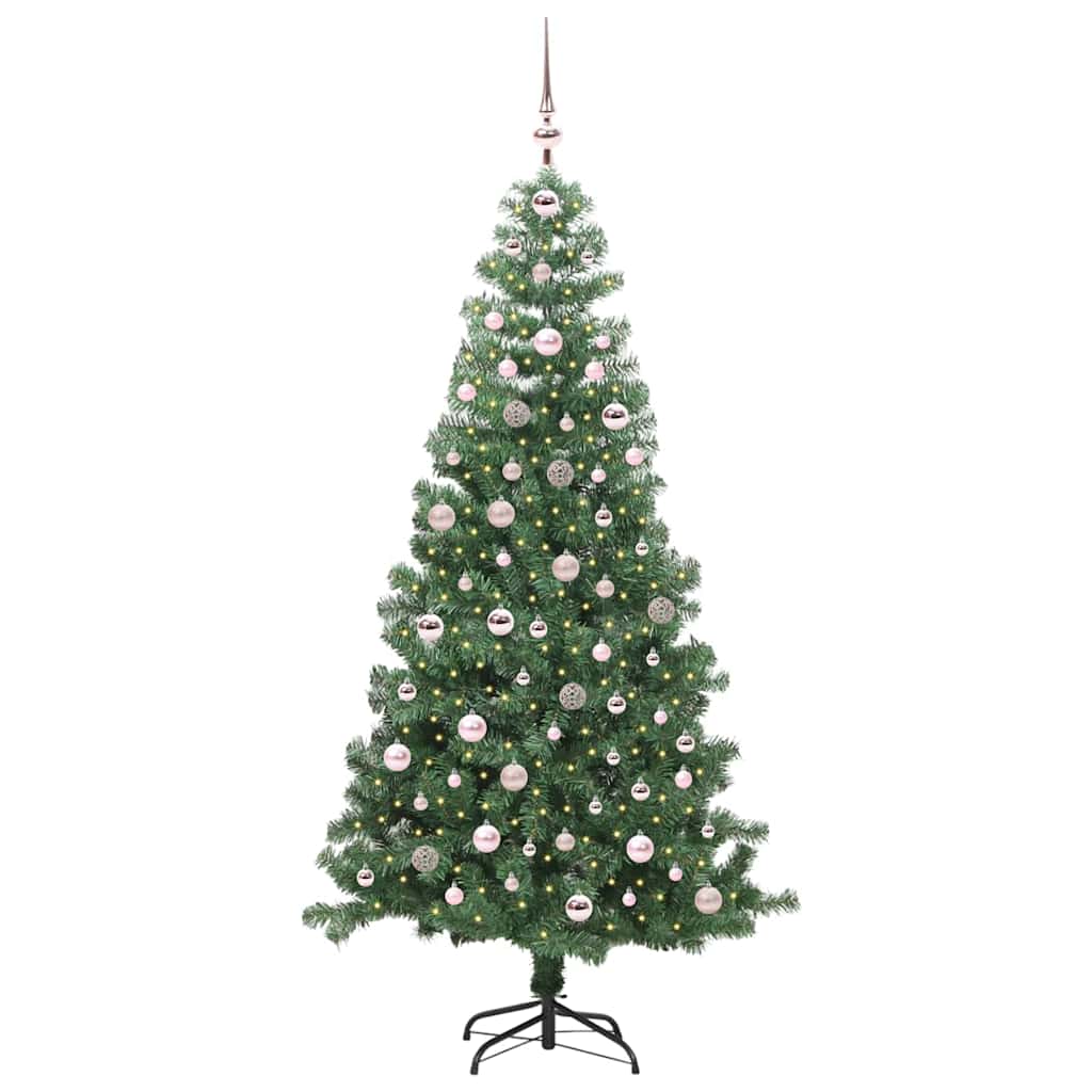 vidaXL Christmas Tree with 300 LEDs with Stand Green 240 cm PVC
