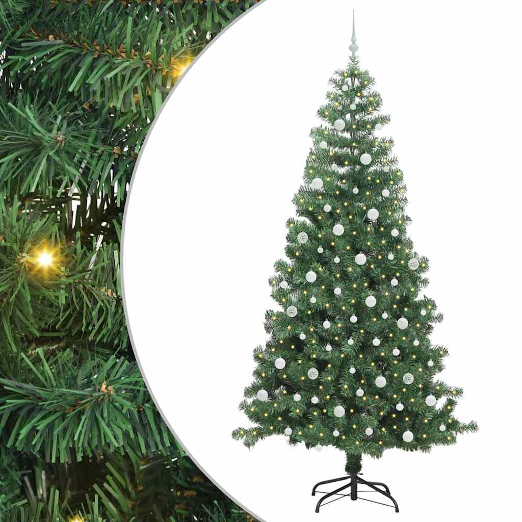 vidaXL Christmas Tree with 300 LEDs with Stand Green 240 cm PVC