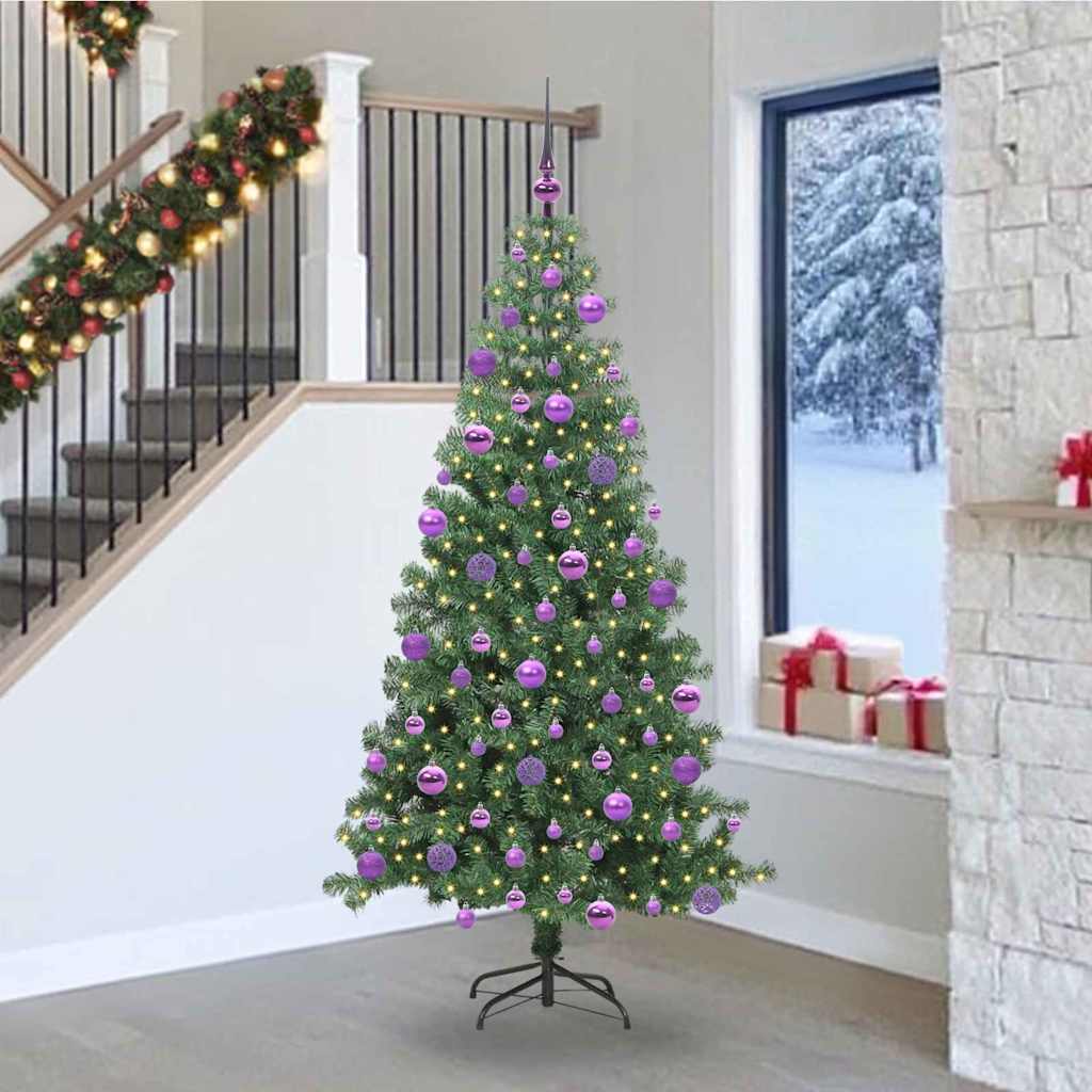 vidaXL Christmas Tree with 300 LEDs with Stand Green 240 cm PVC
