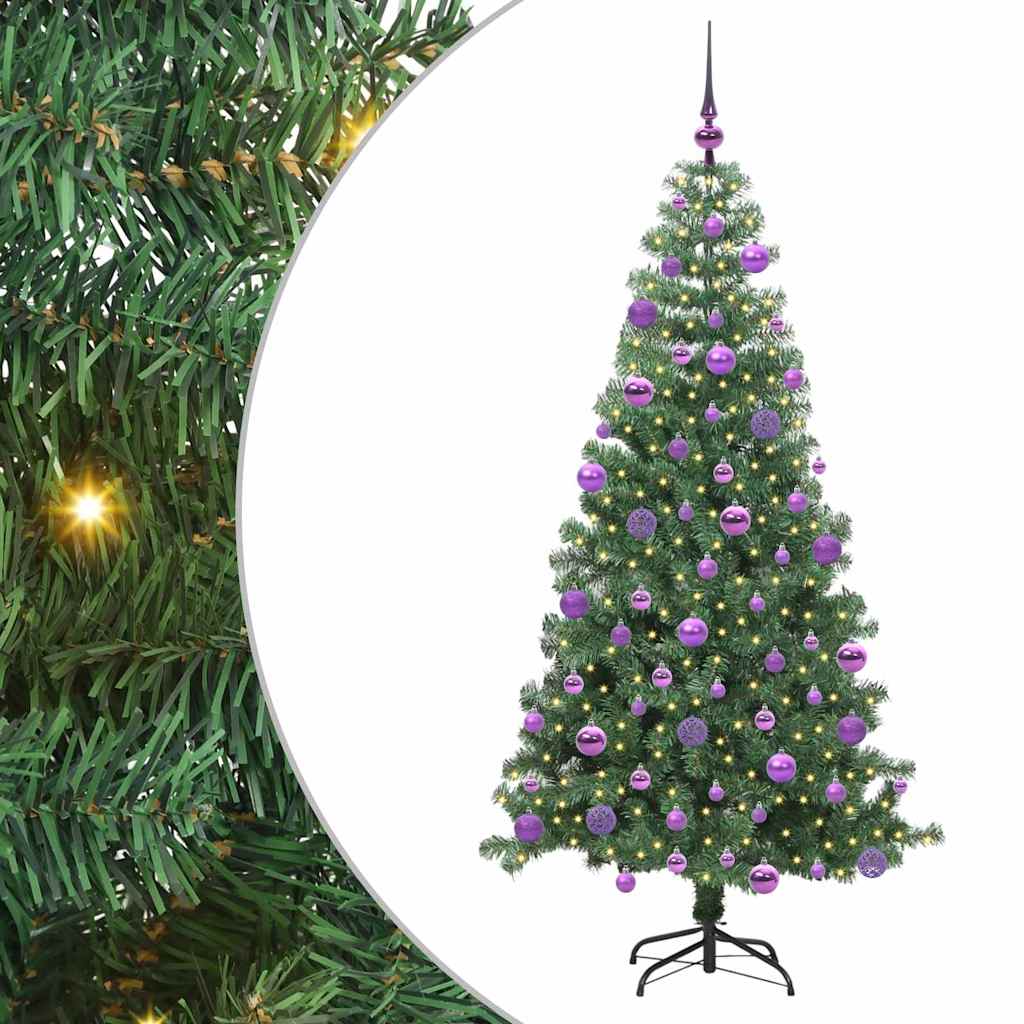 vidaXL Christmas Tree with 300 LEDs with Stand Green 240 cm PVC