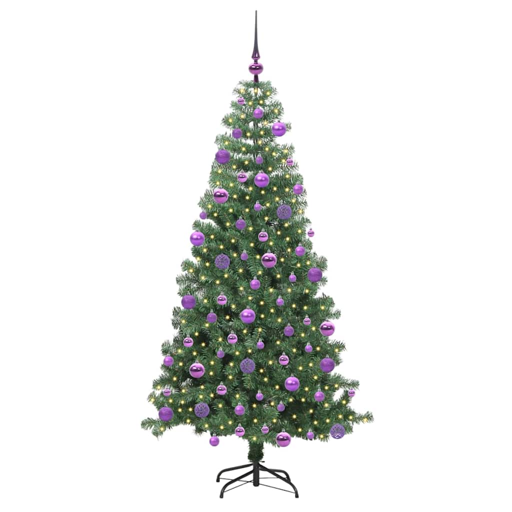 vidaXL Christmas Tree with 300 LEDs with Stand Green 240 cm PVC