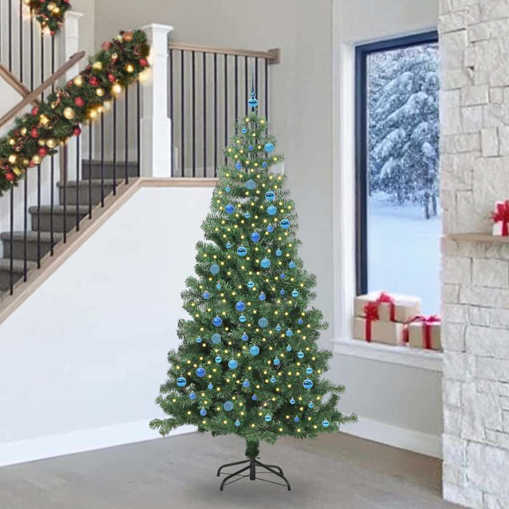vidaXL Christmas Tree with 300 LEDs with Stand Green 240 cm PVC