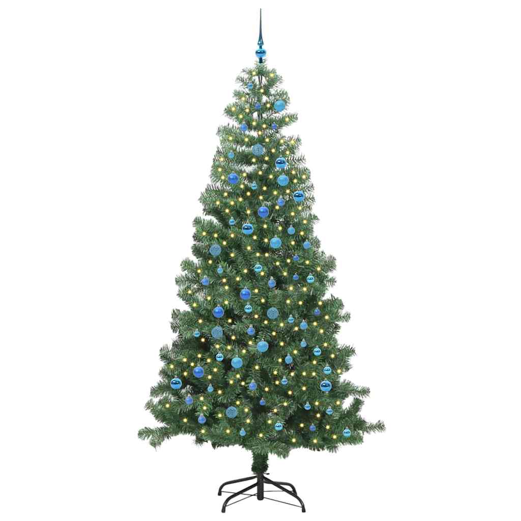 vidaXL Christmas Tree with 300 LEDs with Stand Green 240 cm PVC