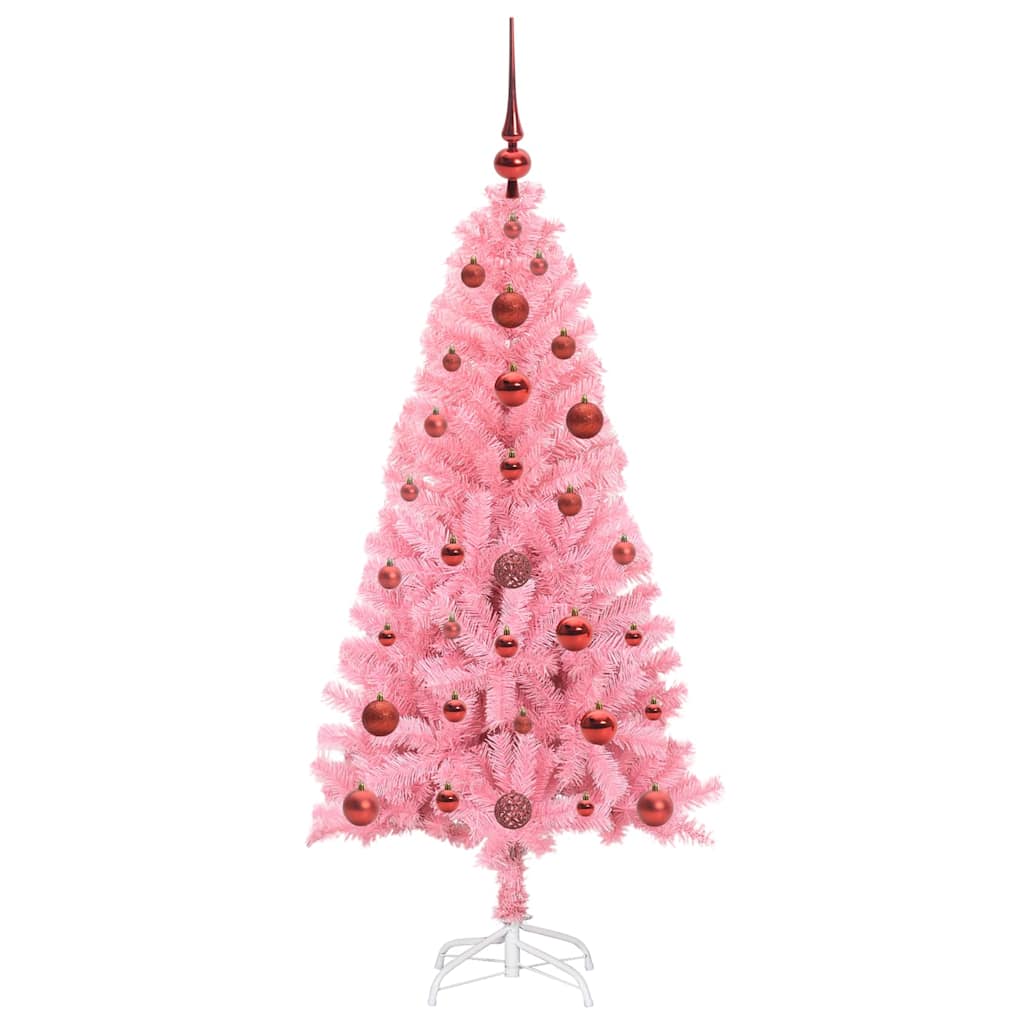 vidaXL Christmas Tree with 150 LEDs with Stand Pink 120 cm PVC
