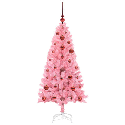 vidaXL Christmas Tree with 150 LEDs with Stand Pink 120 cm PVC