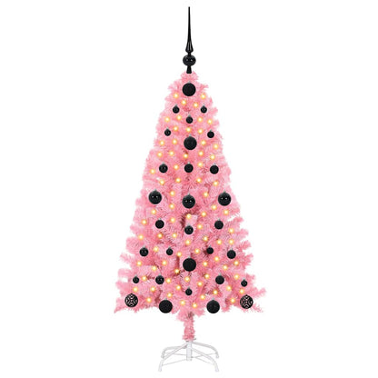 vidaXL Christmas Tree with 150 LEDs with Stand Pink 120 cm PVC