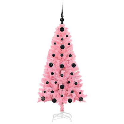 vidaXL Christmas Tree with 150 LEDs with Stand Pink 120 cm PVC