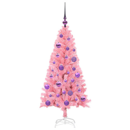 vidaXL Christmas Tree with 150 LEDs with Stand Pink 120 cm PVC
