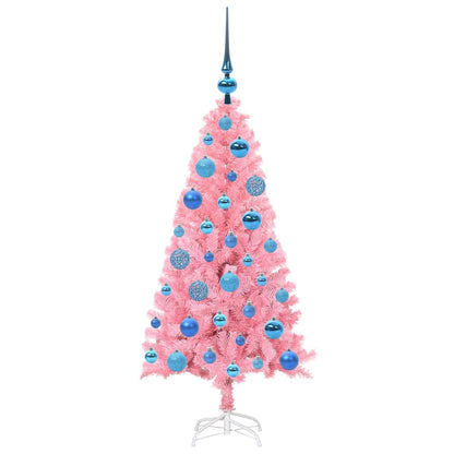 vidaXL Christmas Tree with 150 LEDs with Stand Pink 120 cm PVC