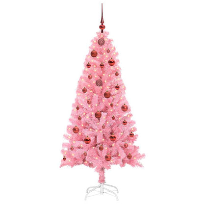 vidaXL Christmas Tree with 150 LEDs with Stand Pink 150 cm PVC