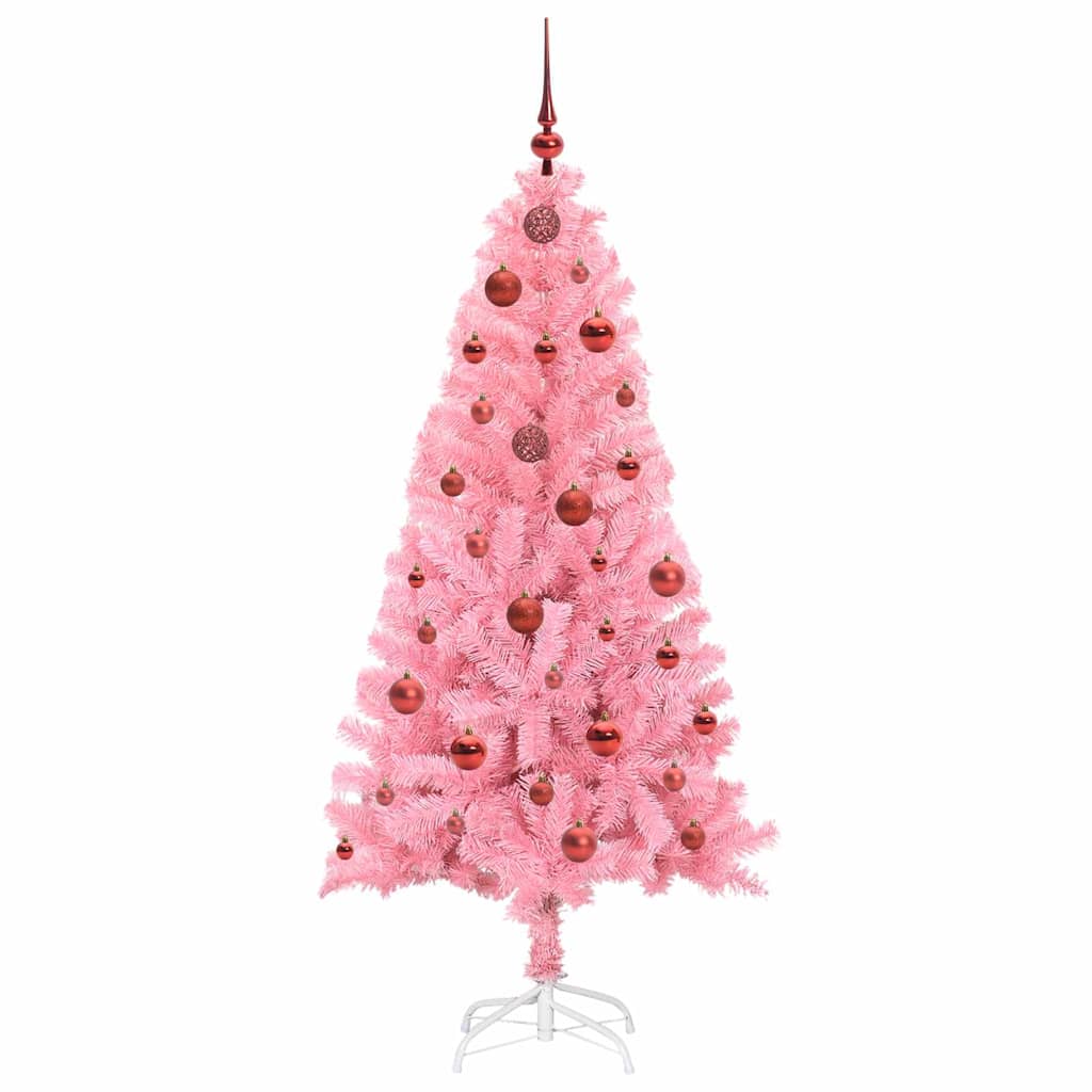 vidaXL Christmas Tree with 150 LEDs with Stand Pink 150 cm PVC