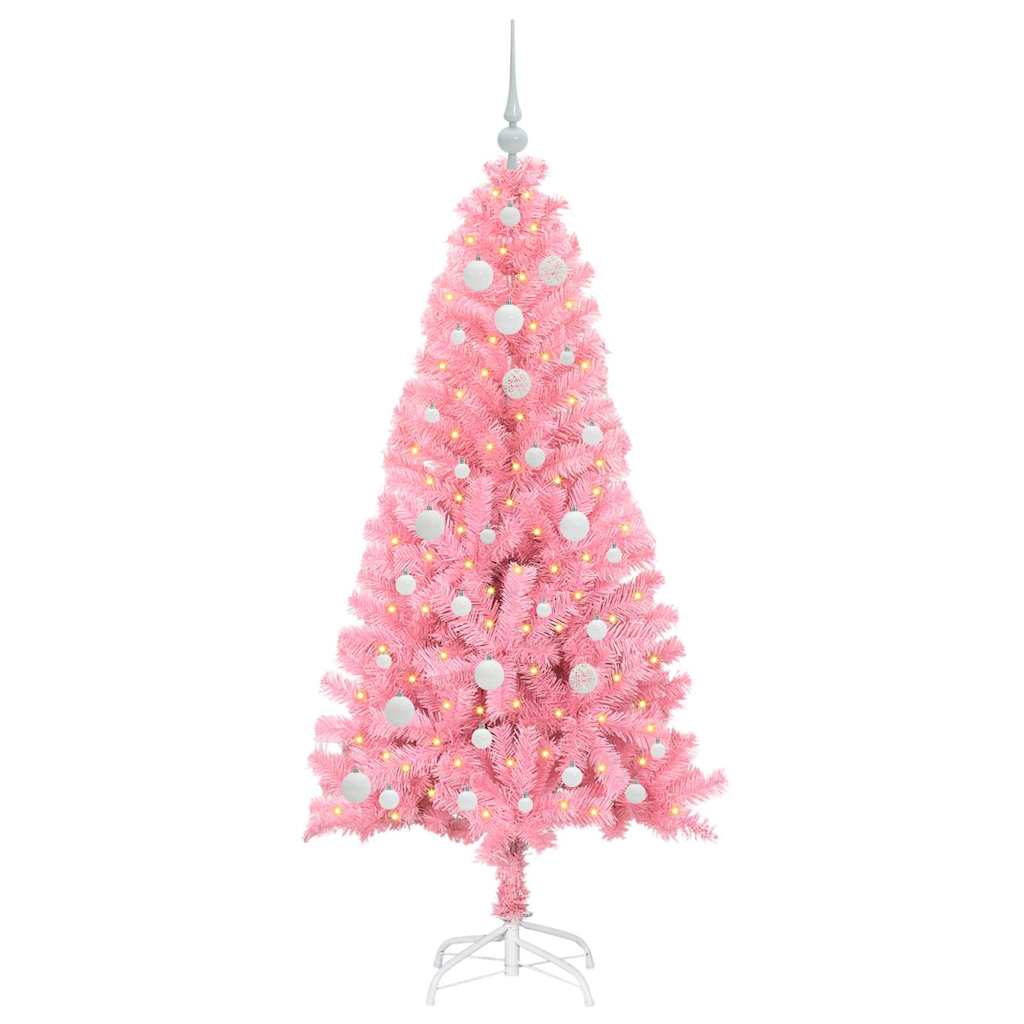 vidaXL Christmas Tree with 150 LEDs with Stand Pink 150 cm PVC