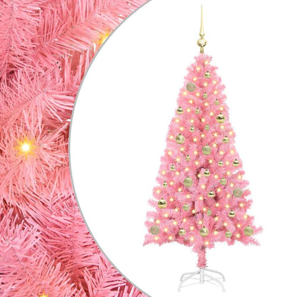 vidaXL Christmas Tree with 150 LEDs with Stand Pink 150 cm PVC