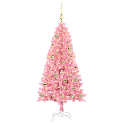 vidaXL Christmas Tree with 150 LEDs with Stand Pink 150 cm PVC