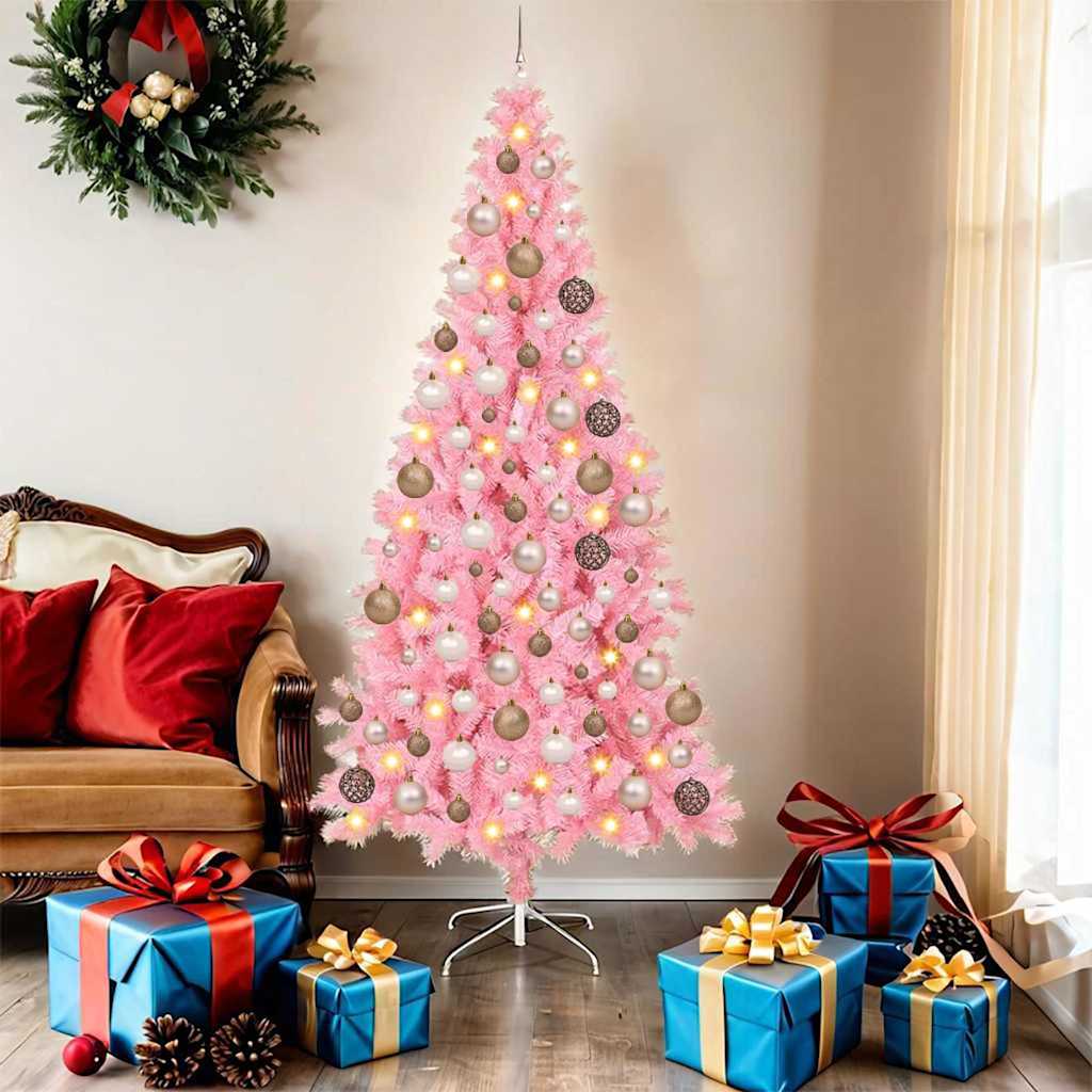vidaXL Christmas Tree Pink 180 cm PVC