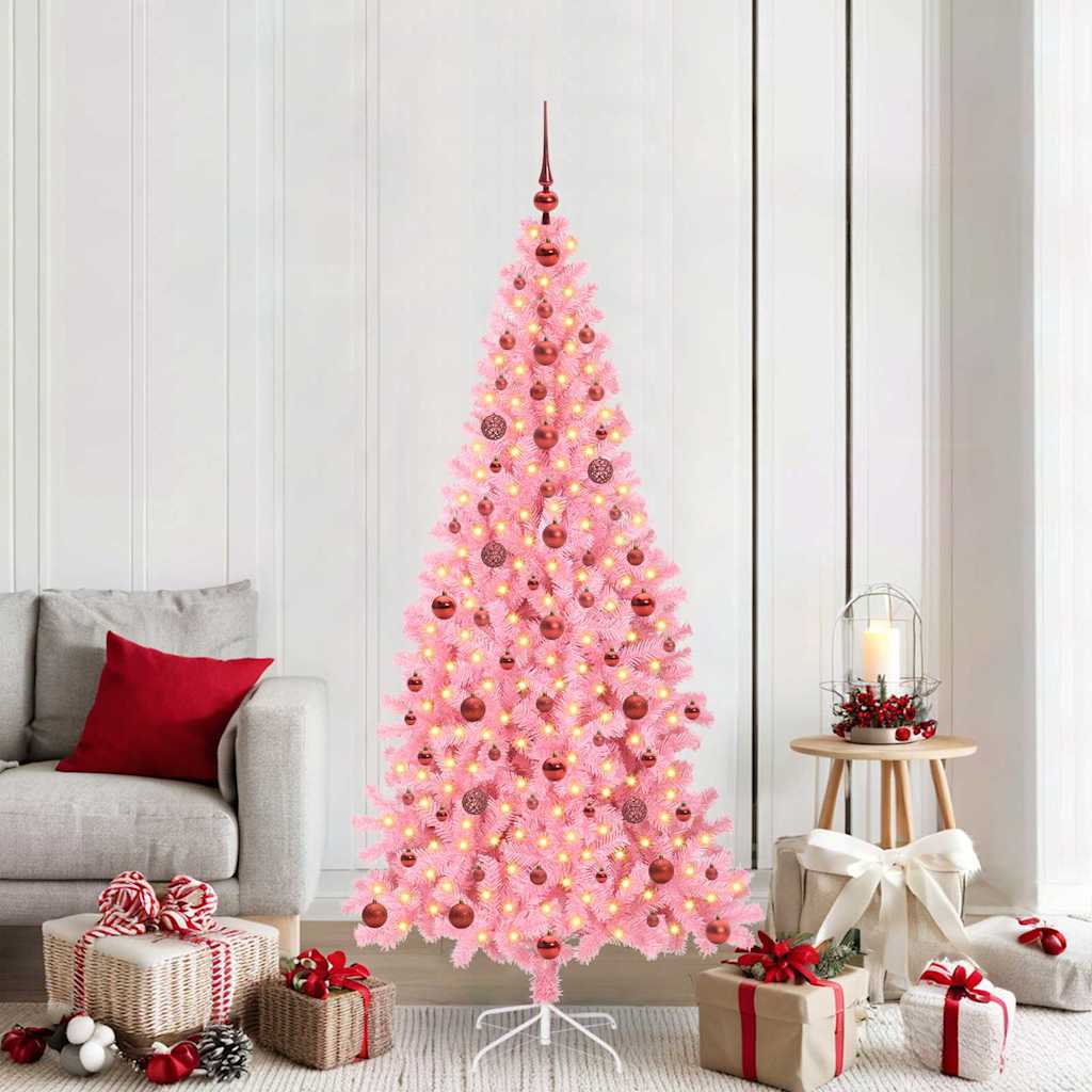 vidaXL Christmas Tree Pink 210 cm PVC