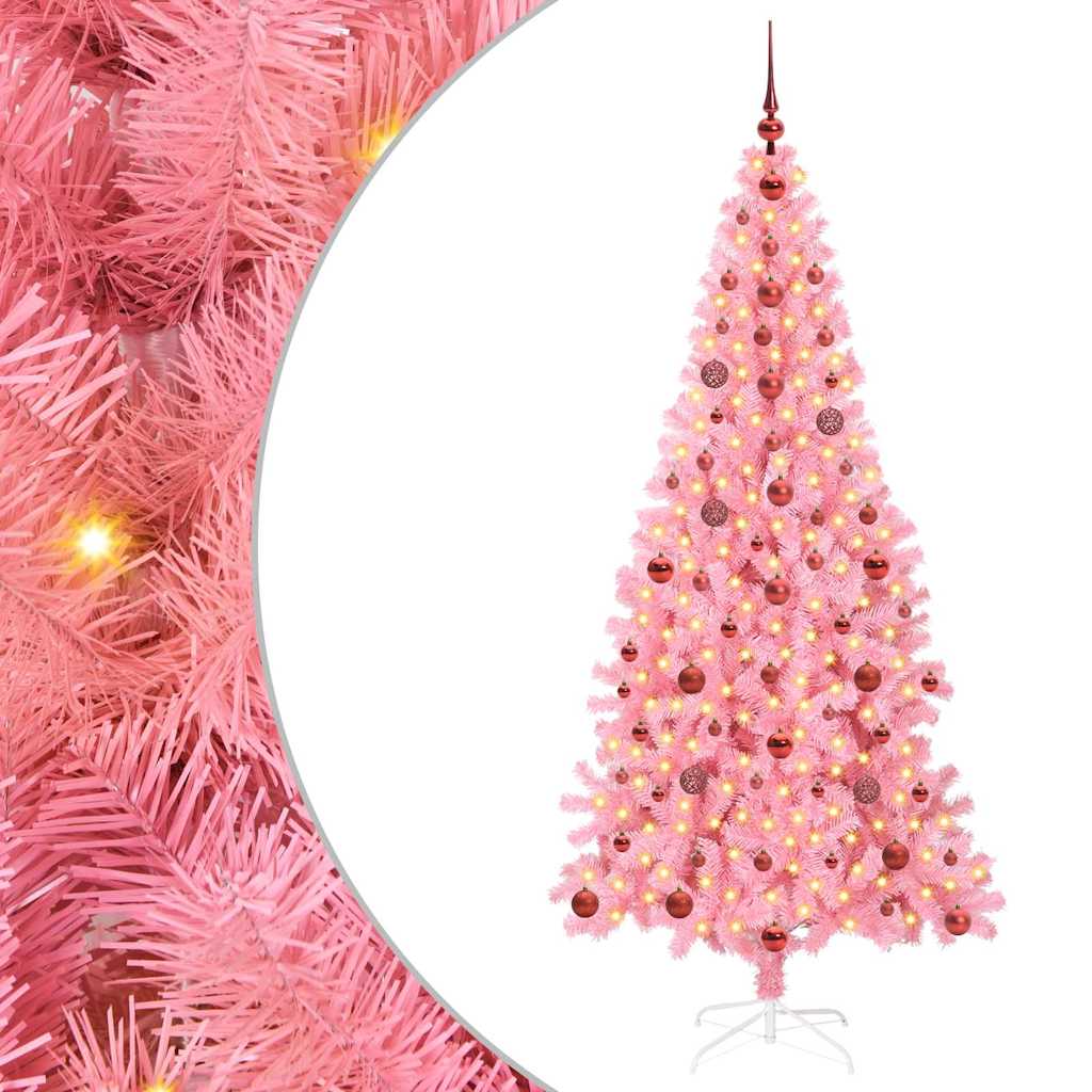 vidaXL Christmas Tree Pink 210 cm PVC