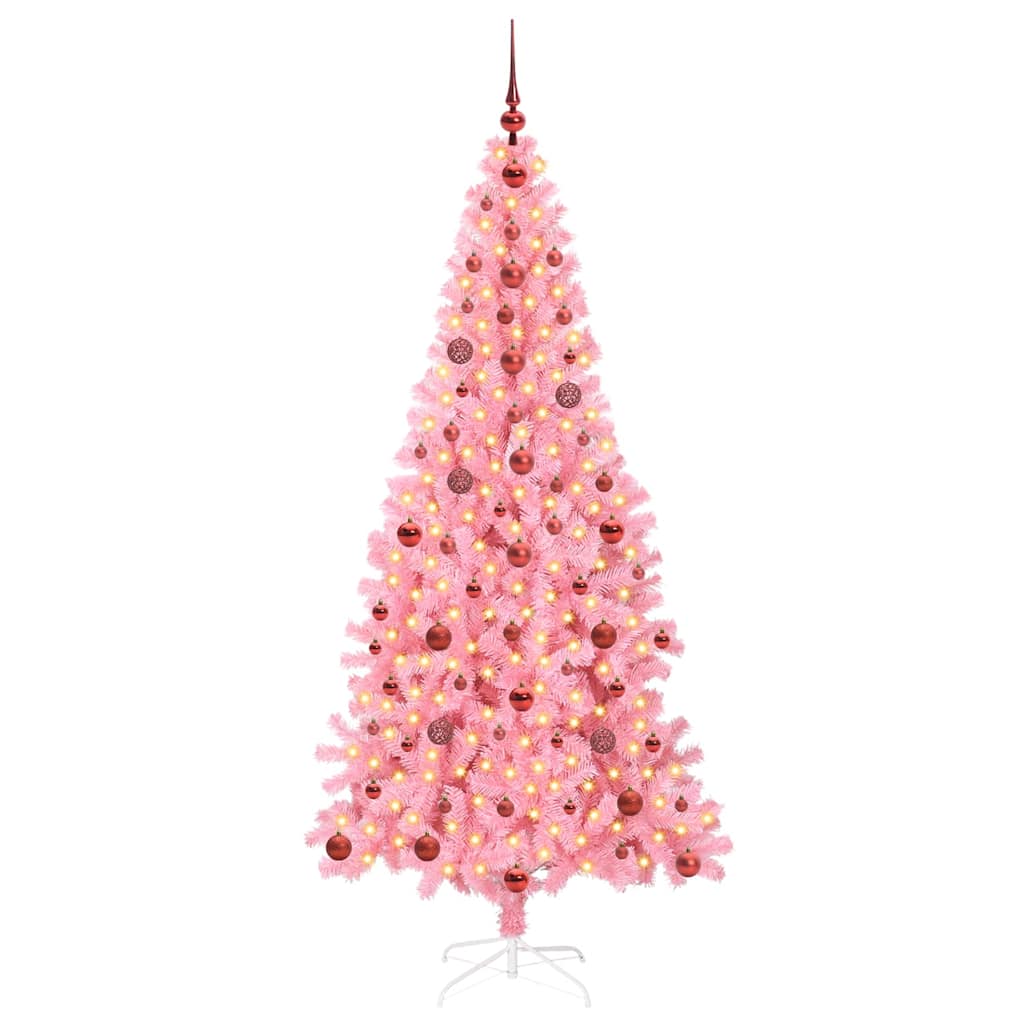 vidaXL Christmas Tree Pink 210 cm PVC
