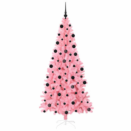 vidaXL Christmas Tree with 300 LEDs with Stand Pink 210 cm PVC