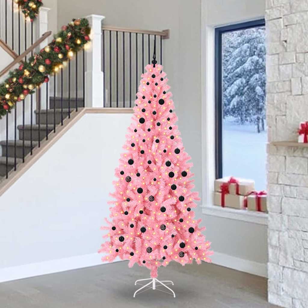 vidaXL Christmas Tree Pink 240 cm PVC