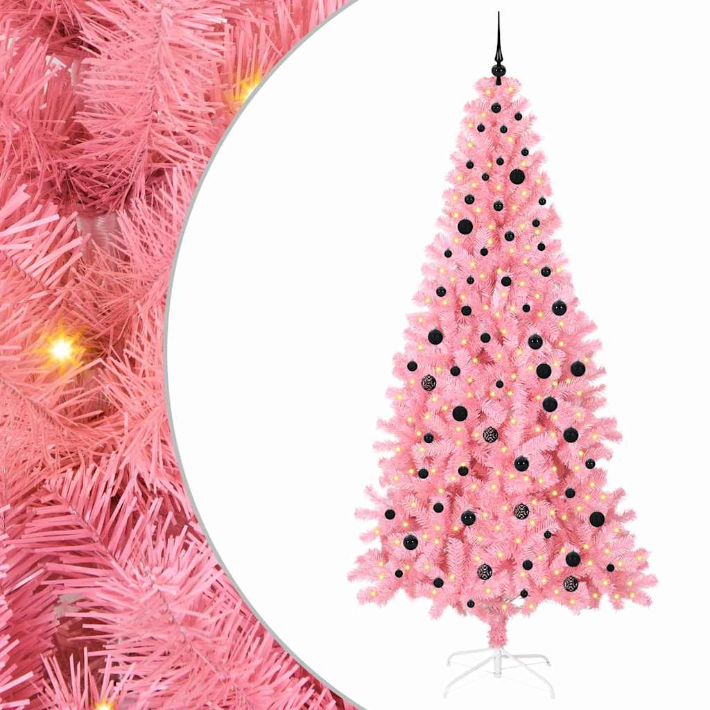 vidaXL Christmas Tree Pink 240 cm PVC