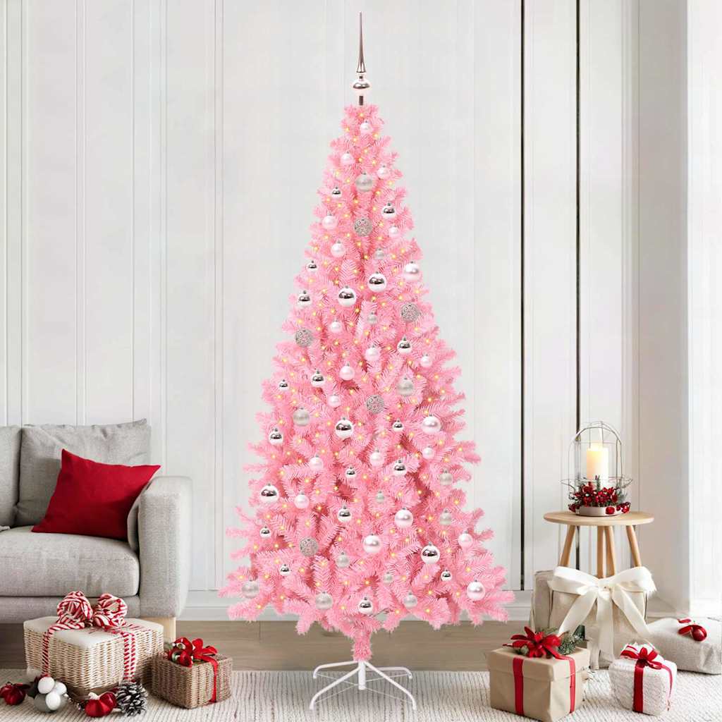 vidaXL Christmas Tree Pink 240 cm PVC