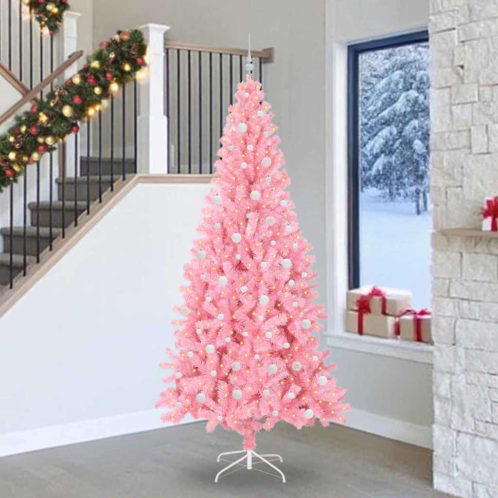 vidaXL Christmas Tree Pink 240 cm PVC