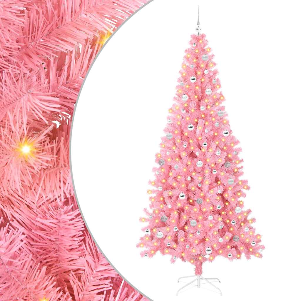 vidaXL Christmas Tree Pink 240 cm PVC