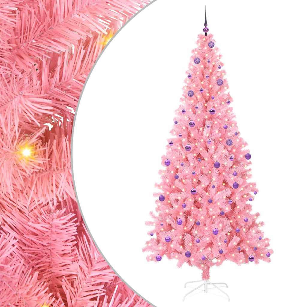 vidaXL Christmas Tree Pink 240 cm PVC