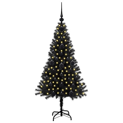 vidaXL Christmas Tree with 150 LEDs with Stand Black 120 cm PVC