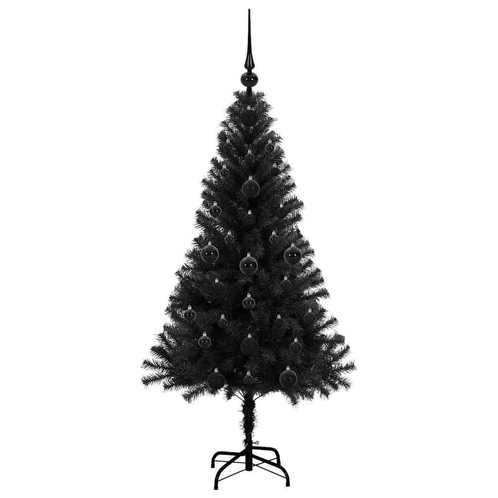 vidaXL Christmas Tree with 150 LEDs with Stand Black 120 cm PVC