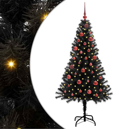 vidaXL Christmas Tree with 150 LEDs with Stand Black 150 cm PVC