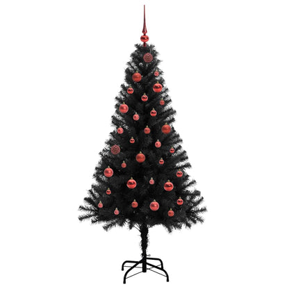 vidaXL Christmas Tree with 150 LEDs with Stand Black 150 cm PVC