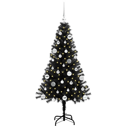 vidaXL Christmas Tree with 150 LEDs with Stand Black 150 cm PVC