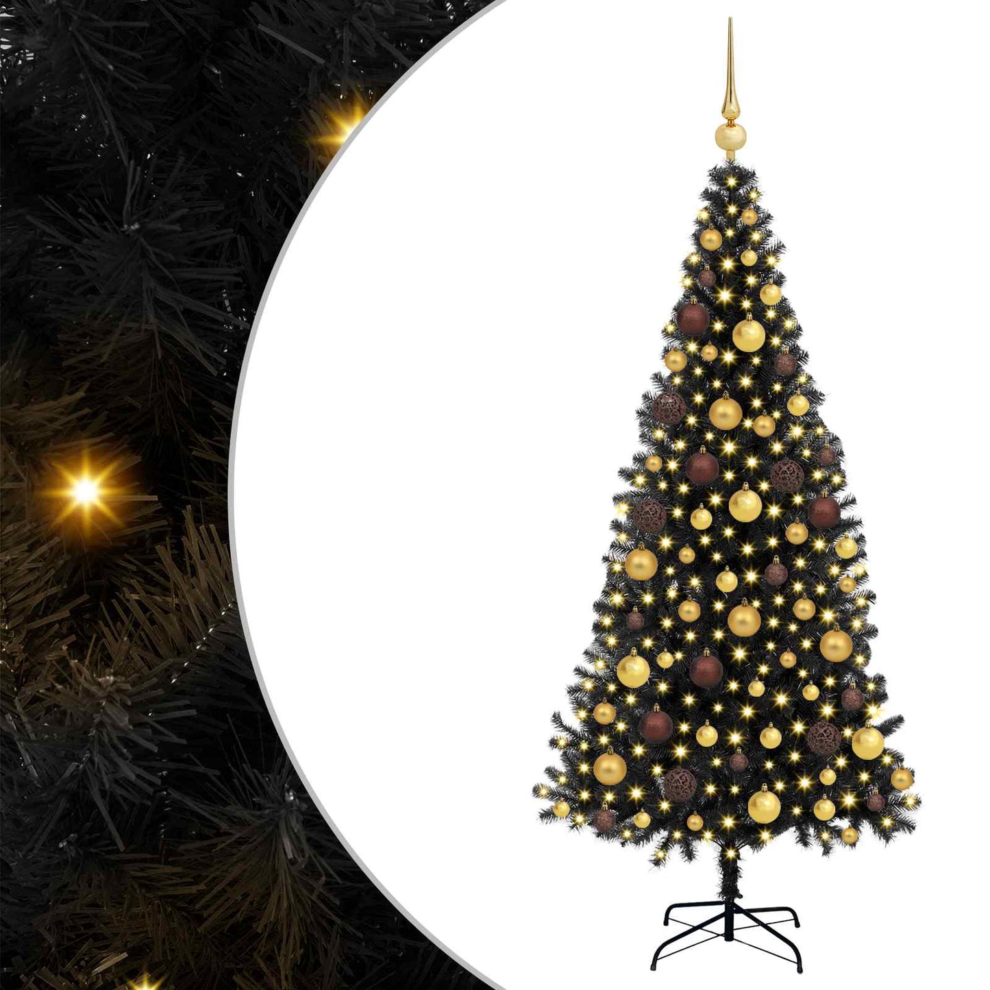 vidaXL Christmas Tree Black 180 cm PVC