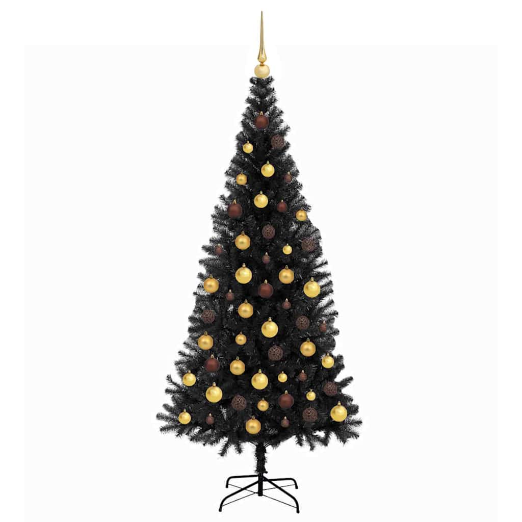 vidaXL Christmas Tree Black 180 cm PVC