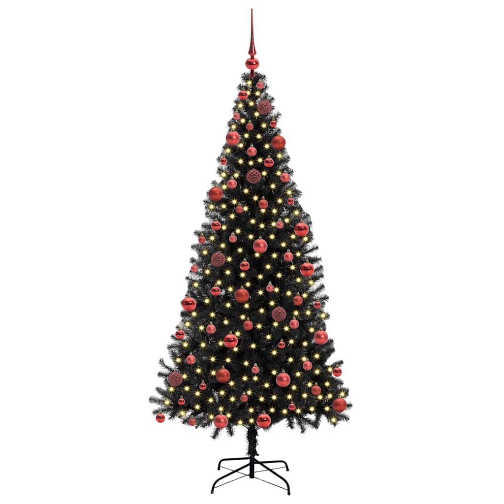 vidaXL Christmas Tree Black 180 cm PVC