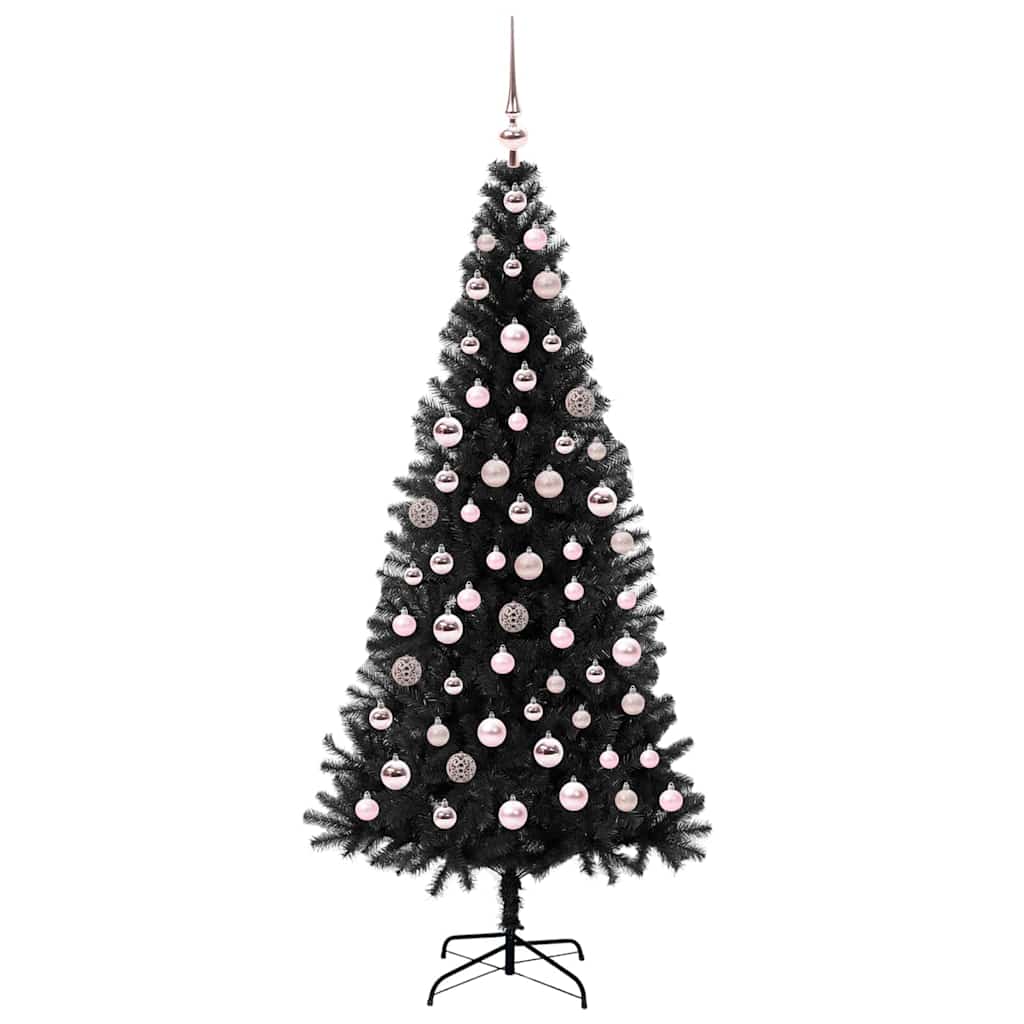 vidaXL Christmas Tree with 300 LEDs with Stand Black 180 cm PVC